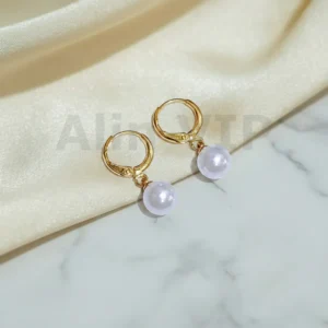 Anting Wanita Klip Juntai Gold Anti Karat - Elegan Harian