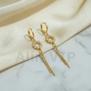Anting Wanita Bulat Permata Gold Anti Karat - Elegan Harian