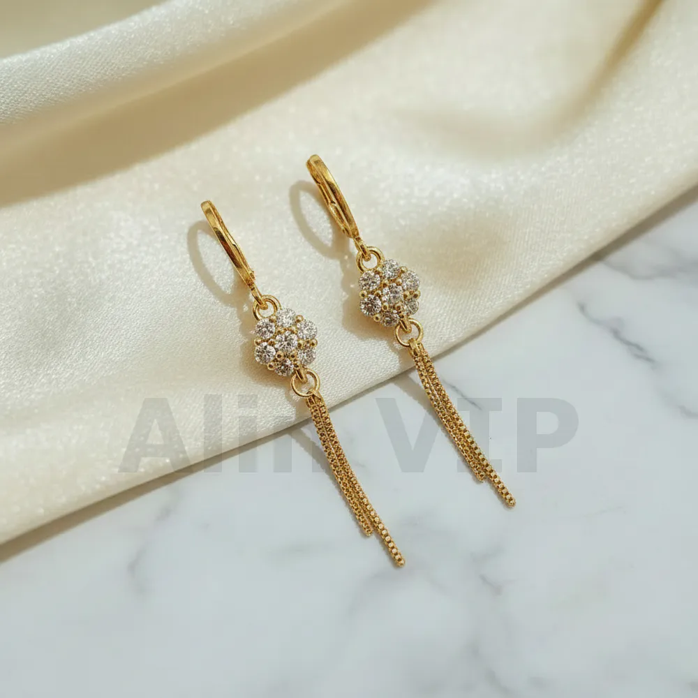 Anting Wanita | anting-hoop-juntai-rumbai-bunga-permata-pave-korea-xuping-alin-vip-atw113 | Alin VIP