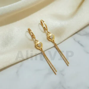 Anting Wanita Oval Permata Gold Anti Karat - Kado Spesial
