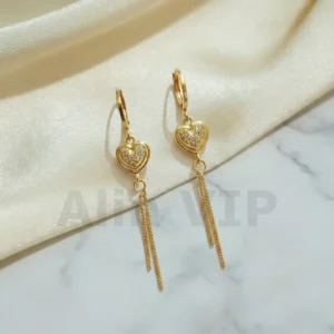 Anting Wanita Love Gold Anti Karat - Gaya Kekinian