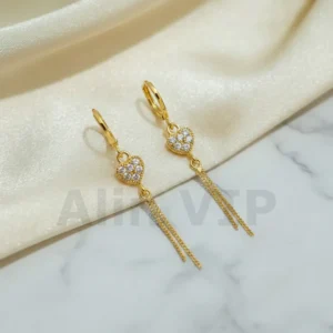 Anting Wanita Bulat Permata Gold Anti Karat - Cantik Pesta
