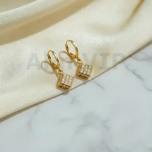 Anting Wanita Juntai Permata Gold Anti Karat - Minimalis Kerja