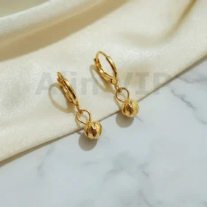 Anting Wanita Juntai Bulat Gold Anti Karat - Elegan Harian