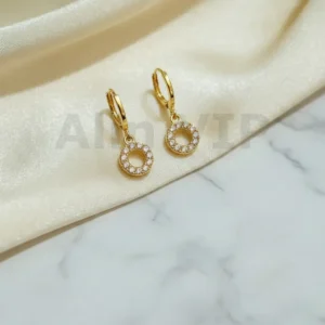 Anting Wanita Juntai Oval Gold Anti Karat - Minimalis Kerja