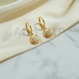 Anting Wanita Juntai Permata Gold Anti Karat - Kado Spesial