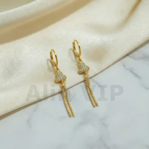 Anting Wanita Permata Zircon Gold Anti Karat - Cantik Pesta
