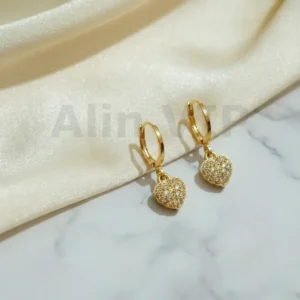 Anting Wanita Juntai Permata Gold Anti Karat - Elegan Harian