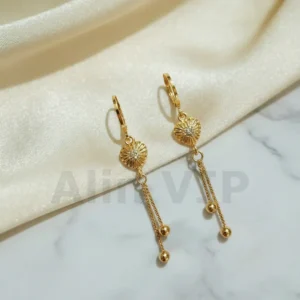 Anting Wanita Juntai Permata Gold Anti Karat - Kado Spesial