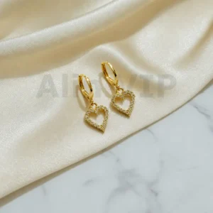 Anting Wanita Juntai Permata Gold Anti Karat - Cantik Pesta