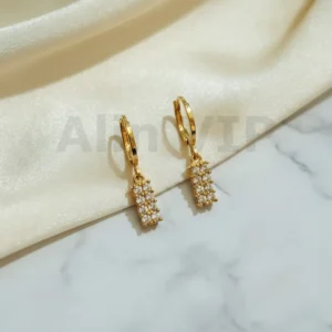 Anting Wanita Juntai Permata Gold Anti Karat - Cantik Pesta