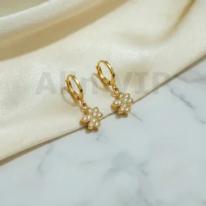 Anting Wanita Juntai Oval Gold Anti Karat - Elegan Harian