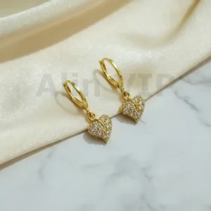 Anting Wanita Juntai Klip Gold Anti Karat - Cantik Pesta