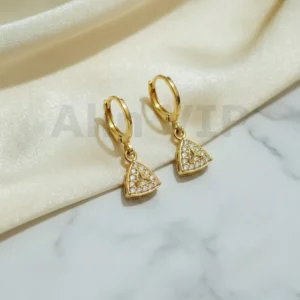 Anting Wanita Juntai Permata Gold Anti Karat - Kado Spesial
