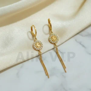 Anting Wanita Bulat Permata Gold Anti Karat - Minimalis Kerja