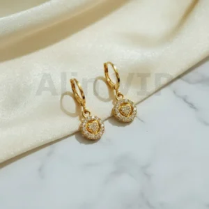 Anting Wanita Juntai Permata Gold Anti Karat - Cantik Pesta