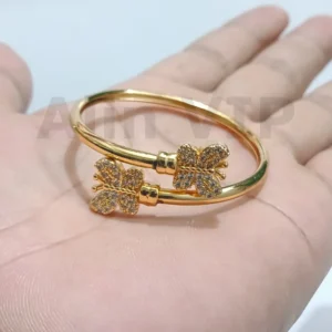 gelang anak bangle model tumpuk dua kupu kupu zirconia alin vip gla044