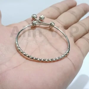 gelang anak bangle silver ulir twisted adjustable kilau modern alin vip gla026
