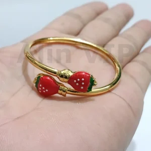 gelang anak bangle strawberry enamel merah lapis emas ceria seger alin vip gla037