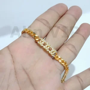 gelang anak rantai mata zirconia lapis emas mewah blink alin vip gla002