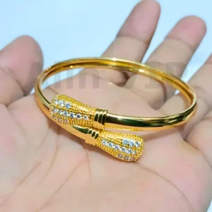 gelang bangle buka simpul pita gold titanium fashion aksesoris unik modern daily outfit kokoh alin vip glb011