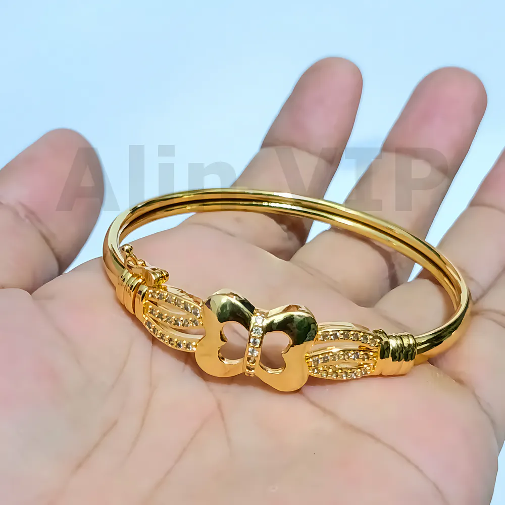 gelang bangle pita lapis gold titanium aksesoris fashion kasual simple modern tahan lama alin vip glb009