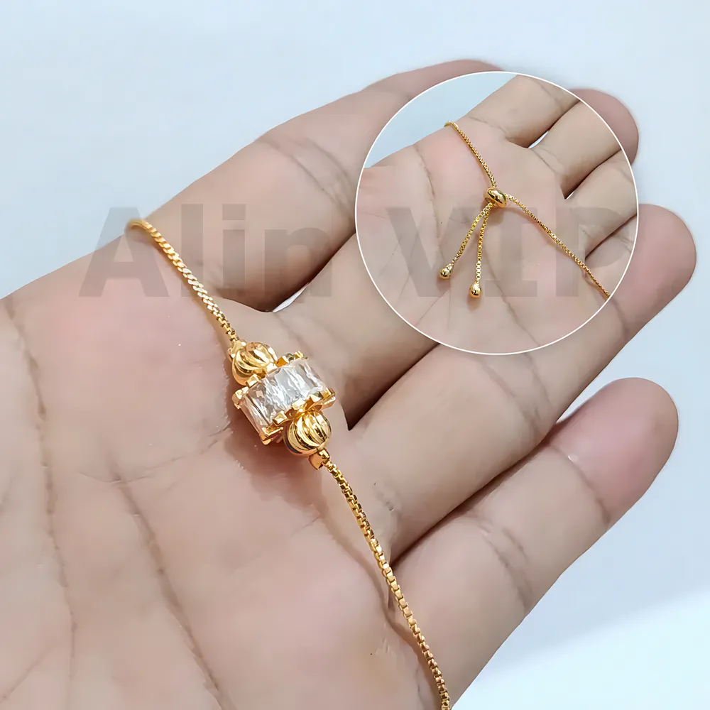 gelang serut fashion wanita gold plated mata kotak elegan alin vip gls002