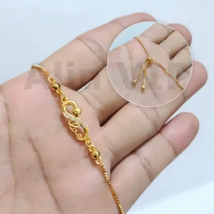 gelang serut model love tulisan fashion gold elegan cantik alin vip gls028